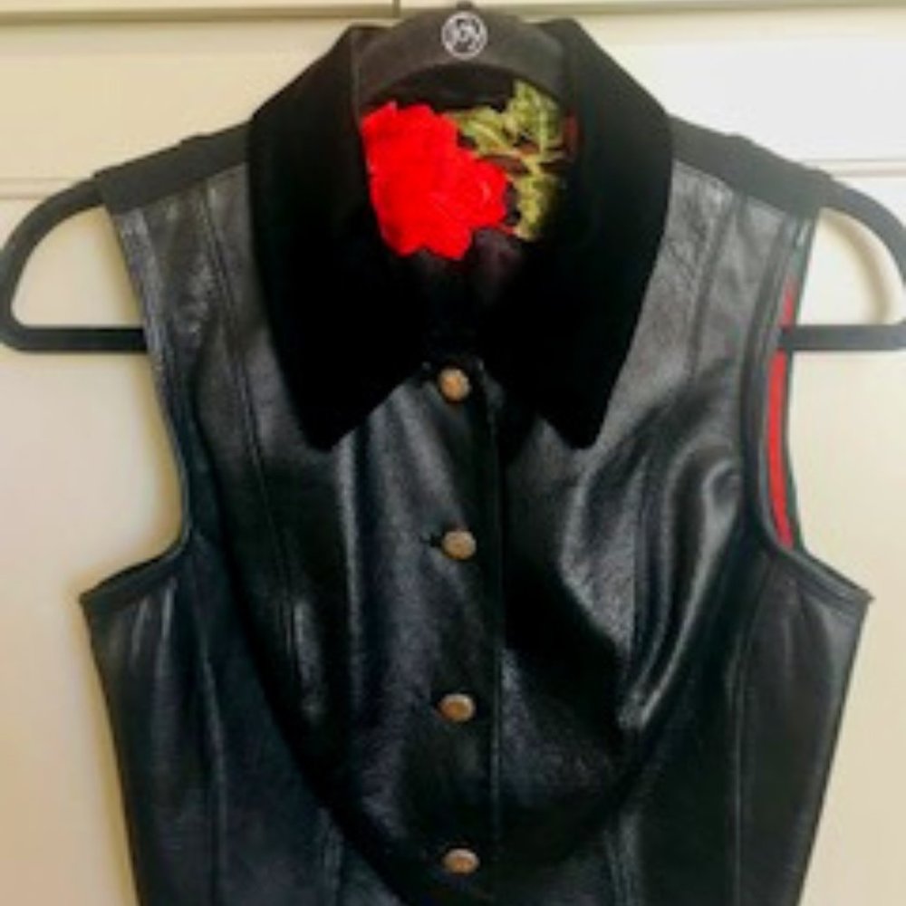 100% Genuine Leather / Velvet Tailored Vest